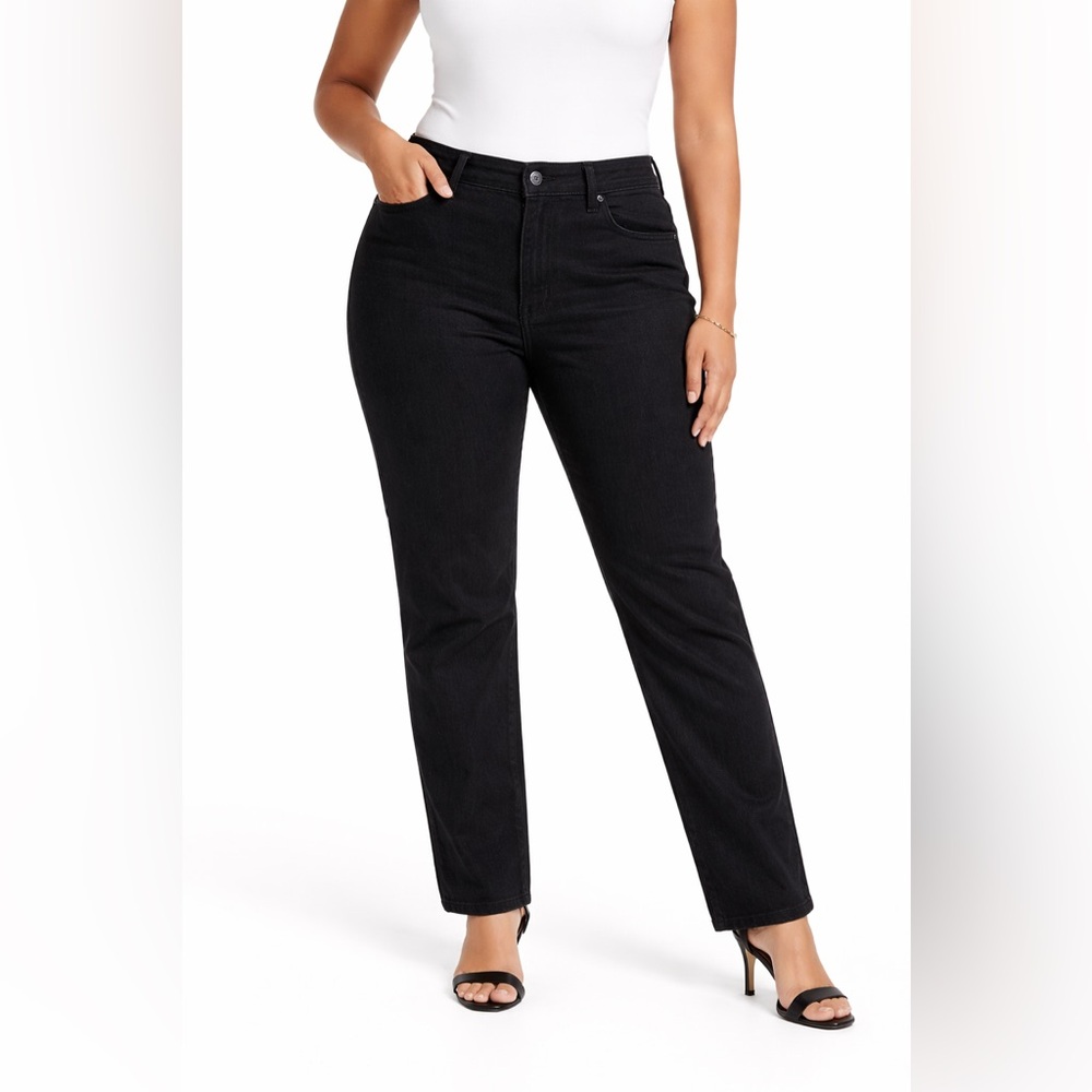 Worthington Essential Stretch Black‎ Denim Jeans Comfort Contour Size 16